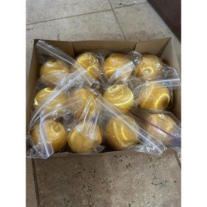 Vintage Lot of 12 Gold Silk Satin Wrapped Christmas Ornament